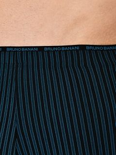 Стильные боксеры из модала дополнен пришивной резинкой с фирменным логотипом Bruno banani 22012072бруно Черный-голубой